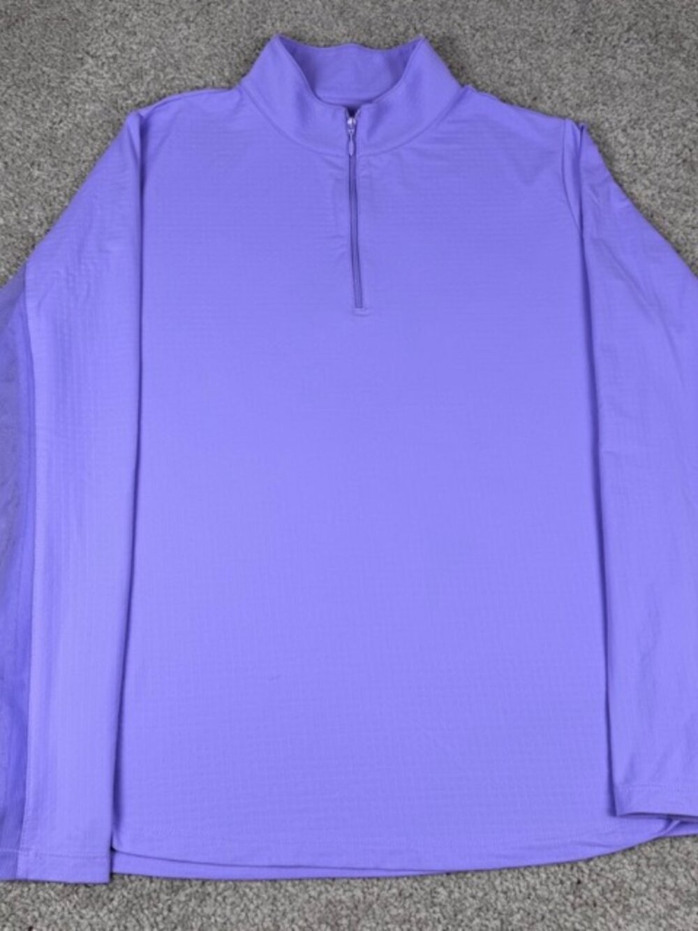 IBKUL Pullover Women's L Purple Mesh Panel Mock Neck 1/4 Zip Golf Tennis Preppy